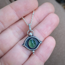 Load image into Gallery viewer, Green Serpentine Evil Eye Necklace / 18”