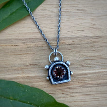 Load image into Gallery viewer, Garnet Lantern Shadowbox Necklace / 18”