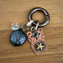 Load image into Gallery viewer, Lester the Bear Copper &amp; Black Onyx Charm