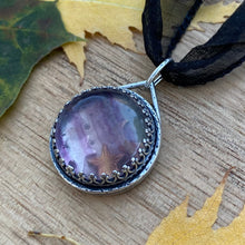 Load image into Gallery viewer, Fluorite Reversible Pumpkin Choker Pendant