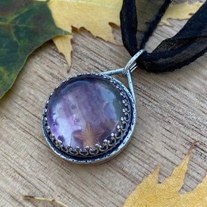 Fluorite Reversible Pumpkin Choker Pendant