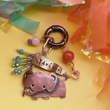 Load image into Gallery viewer, Linda, the Party Elephant Beaded Copper Charm