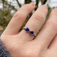 Load image into Gallery viewer, Double Lapis Lazuli Open Band Ring / Size 7.5 - 8