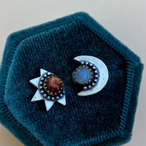 Sun & Moon Studs / Made to Order