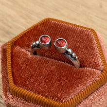 Load image into Gallery viewer, Double Garnet Open Band Ring / Size 6.5 - 7
