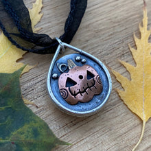 Load image into Gallery viewer, Fluorite Reversible Pumpkin Choker Pendant