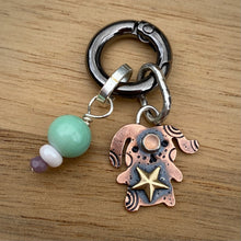 Load image into Gallery viewer, Johnny the Pup Copper &amp; Peach Moonstone Charm