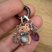 Load image into Gallery viewer, Peter the Possum (or Rat!) Copper &amp; Pink Opal Charm