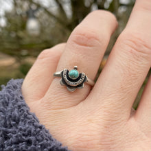Load image into Gallery viewer, Tibetan Turquoise Scalloped Ring / Size 8.25