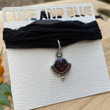 Load image into Gallery viewer, Garnet Carved Face Silk Choker
