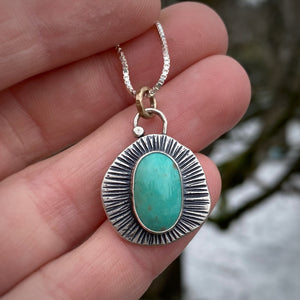 Turquoise Mountain Chunky Pendant Necklace / 20”