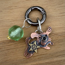 Load image into Gallery viewer, Steak the Pup Copper &amp; Black Onyx Charm