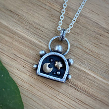 Load image into Gallery viewer, Moon &amp; Star Lantern Shadowbox Necklace / 19”