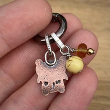 Load image into Gallery viewer, Honey the Bear Copper &amp; Black Onyx Charm