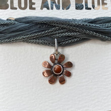 Load image into Gallery viewer, Sunstone &amp; Copper Flower Silk Choker