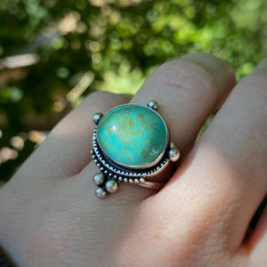 Turquoise Mountain Statement Ring / Size 7.25 - 7.5