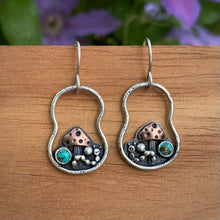 Load image into Gallery viewer, Turquoise Groovy Mushie Earrings