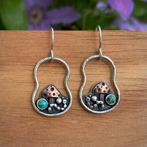 Turquoise Groovy Mushie Earrings