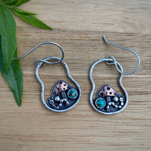 Load image into Gallery viewer, Turquoise Groovy Mushie Earrings