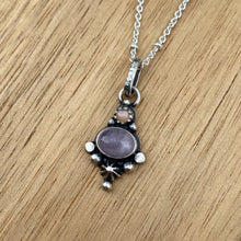 Load image into Gallery viewer, Kunzite &amp; Peach Moonstone Mini Statement Necklace / 18”
