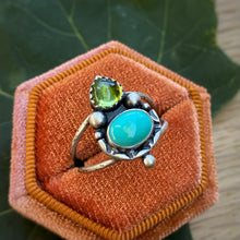 Load image into Gallery viewer, Peridot &amp; Turquoise Statement Ring / Size 8.25