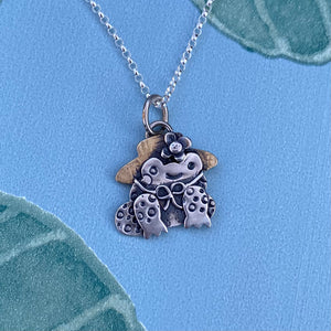 “Lady Lily Padds” Frog Necklace / Choose Your Own Chain Length!