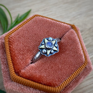 Moonstone Starry Stacker Ring / Size 7