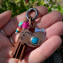 Load image into Gallery viewer, Lenny the Pup Copper Turquoise Copper Charm