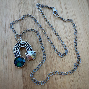 Abalone Quartz Rainbow Necklace / 17”