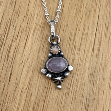 Load image into Gallery viewer, Kunzite &amp; Peach Moonstone Mini Statement Necklace / 18”