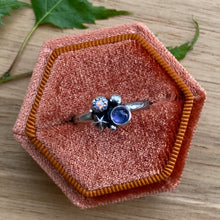 Load image into Gallery viewer, Tanzanite &amp; Synthetic Opal Starry Ring / Size 6.75