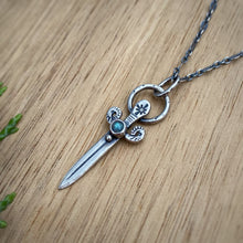 Load image into Gallery viewer, Labradorite Sword Necklace / 20”