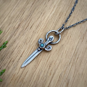 Labradorite Sword Necklace / 20”