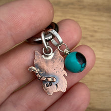 Load image into Gallery viewer, Steve the Kitty Copper &amp; Carnelian Charm