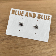 Load image into Gallery viewer, Black Sapphire Sputnik Studs {B}