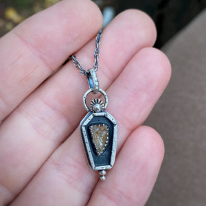 Citrine Coffin Necklace / 19”