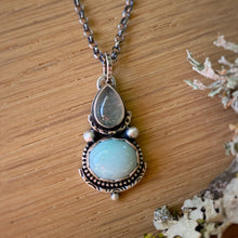Load image into Gallery viewer, Prehnite &amp; Larimar Pendant Necklace / 20”