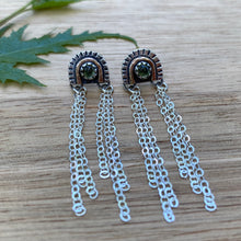 Load image into Gallery viewer, Peridot Fringed Arch Stud Earrings