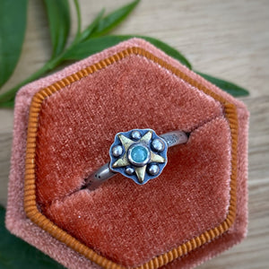 Amazonite Starry Stacker Ring / Size 9