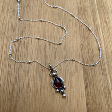 Load image into Gallery viewer, Rose Cut Garnet &amp; Pyrite Necklace / 16”