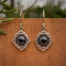 Load image into Gallery viewer, Onyx Ornate Frame Earrings
