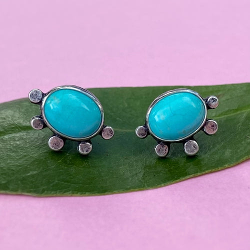 Turquoise Dotty Studs / Made to Order