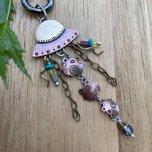 Load image into Gallery viewer, Timmy, Tommy, &amp; Tammy the Frogs vs. UFO Jumbo Copper Charm
