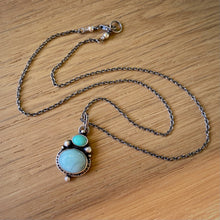 Load image into Gallery viewer, Turquoise &amp; Larimar Pendant Necklace / 17”