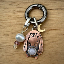 Load image into Gallery viewer, Luna the Bunny Copper &amp; Pink Opal Charm