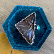 Load image into Gallery viewer, Rutilated Quartz &amp; Turquoise Mountain Ring / Size 9