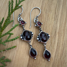 Load image into Gallery viewer, Garnet Statement Earrings