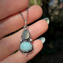 Load image into Gallery viewer, Prehnite &amp; Larimar Pendant Necklace / 20”