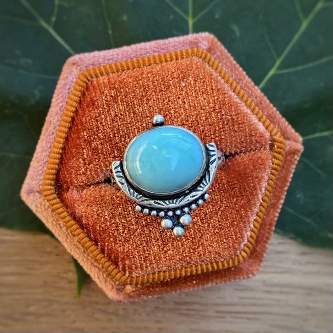 Larimar Statement Ring / Size 6 - 6.25