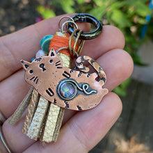 Load image into Gallery viewer, Zazzy the Cat Glitter Copper Charm